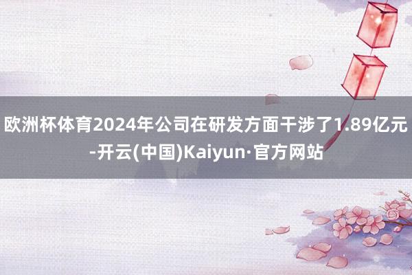 欧洲杯体育2024年公司在研发方面干涉了1.89亿元-开云(中国)Kaiyun·官方网站