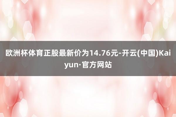 欧洲杯体育正股最新价为14.76元-开云(中国)Kaiyun·官方网站