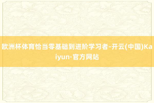 欧洲杯体育恰当零基础到进阶学习者-开云(中国)Kaiyun·官方网站