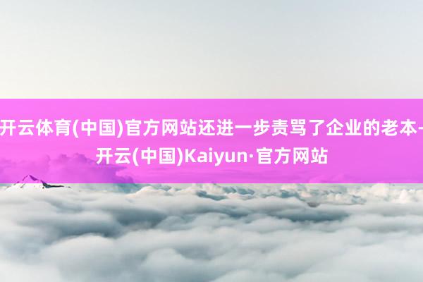 开云体育(中国)官方网站还进一步责骂了企业的老本-开云(中国)Kaiyun·官方网站