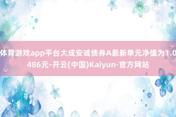 体育游戏app平台大成安诚债券A最新单元净值为1.0486元-开云(中国)Kaiyun·官方网站