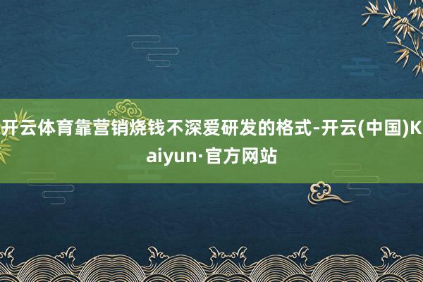 开云体育靠营销烧钱不深爱研发的格式-开云(中国)Kaiyun·官方网站