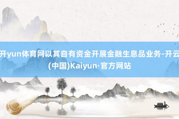 开yun体育网以其自有资金开展金融生息品业务-开云(中国)Kaiyun·官方网站