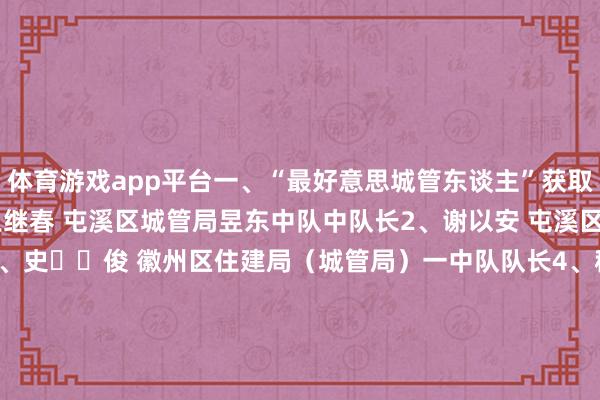 体育游戏app平台一、“最好意思城管东谈主”获取东谈主选(14名)1、王继春 屯溪区城管局昱东中队中队长2、谢以安 屯溪区城管局阳湖中队中队长3、史 俊 徽州区住建局(城管局)一中队队长4、程煜昊 徽州区住建局(城管局)法律讲明大队队员5、张 婷 黄山区城管局法律讲明大队队员6、毕 蕾 黄山区城管局市政园林环卫科罚处副主任7、吴昕玮 歙县城管局法律讲明大队队员8、邵云飞 歙县城管局四中队崇敬东谈主9、许鸿艳 休宁县城管局监督引导中心崇敬东谈主10、宋 斌 休宁县城管局综正当律讲明大队副大队长11、柯艺婷 黟县住建局法律讲明大队队员12、赵腾起 黟县住建局法律讲明大队队员13、查 璨 祁门县城管局法律讲明大队队员14、裴文正 祁门县城管局法律讲明大队队员二、“五星城管法律讲明中队”获取名单(7支)1、屯溪区城管局昱西中队2、徽州区住建局(城管局)一中队3、黄山区城管局三中队4、歙县城管局四中队5、休宁县城管局三中队6、黟县住建局法律讲明中队7、祁门县城管局二中队 -开云(中国)Kaiyun·官方网站