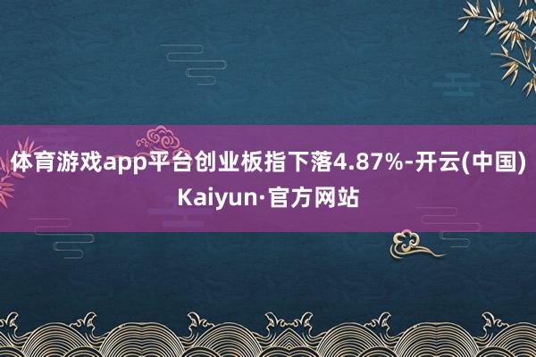 体育游戏app平台创业板指下落4.87%-开云(中国)Kaiyun·官方网站
