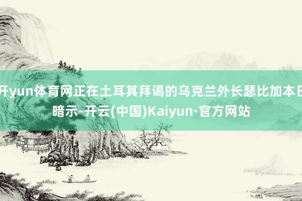 开yun体育网正在土耳其拜谒的乌克兰外长瑟比加本日暗示-开云(中国)Kaiyun·官方网站