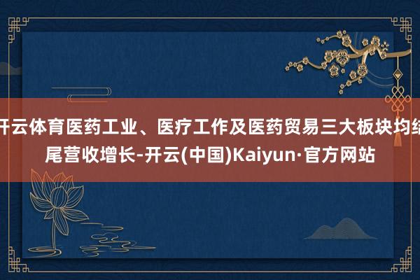 开云体育医药工业、医疗工作及医药贸易三大板块均结尾营收增长-开云(中国)Kaiyun·官方网站