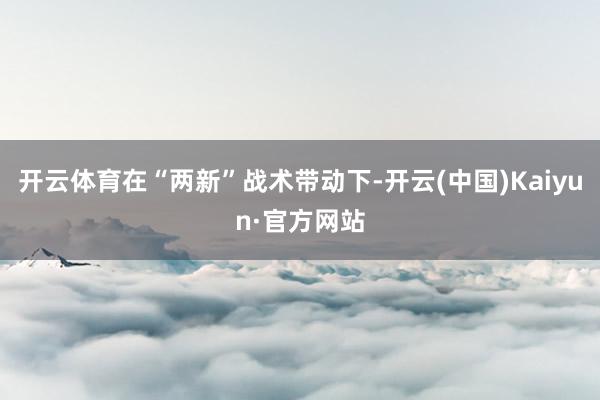 开云体育在“两新”战术带动下-开云(中国)Kaiyun·官方网站