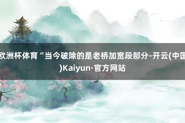 欧洲杯体育“当今破除的是老桥加宽段部分-开云(中国)Kaiyun·官方网站