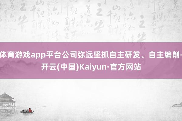 体育游戏app平台公司弥远坚抓自主研发、自主编削-开云(中国)Kaiyun·官方网站