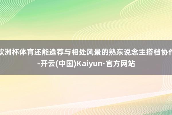欧洲杯体育还能遴荐与相处风景的熟东说念主搭档协作-开云(中国)Kaiyun·官方网站